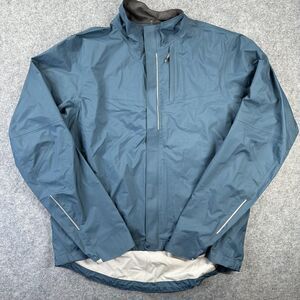 Co-op Cycles Jacket Mens Medium Blue Cycling Rain Jacket Full Zip Reflective